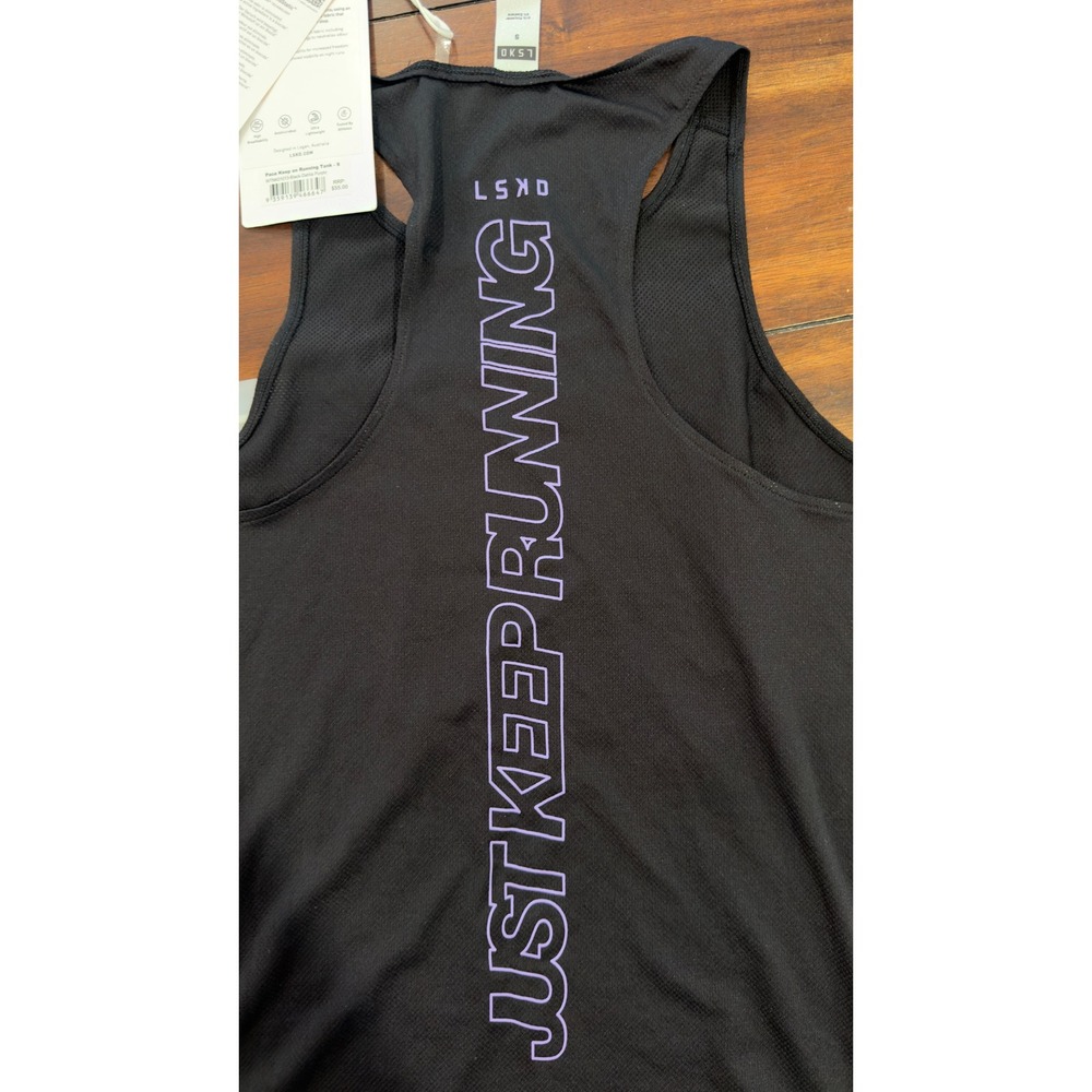 LSKD Pace Keep on Running Tank Black Dahlia Purple WTNK01013 Small NWT NEW - Picture 9 of 16